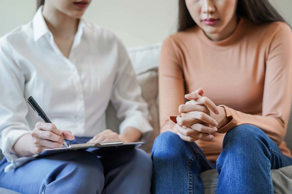 Teen and parent learn about dialectical behavior therapy