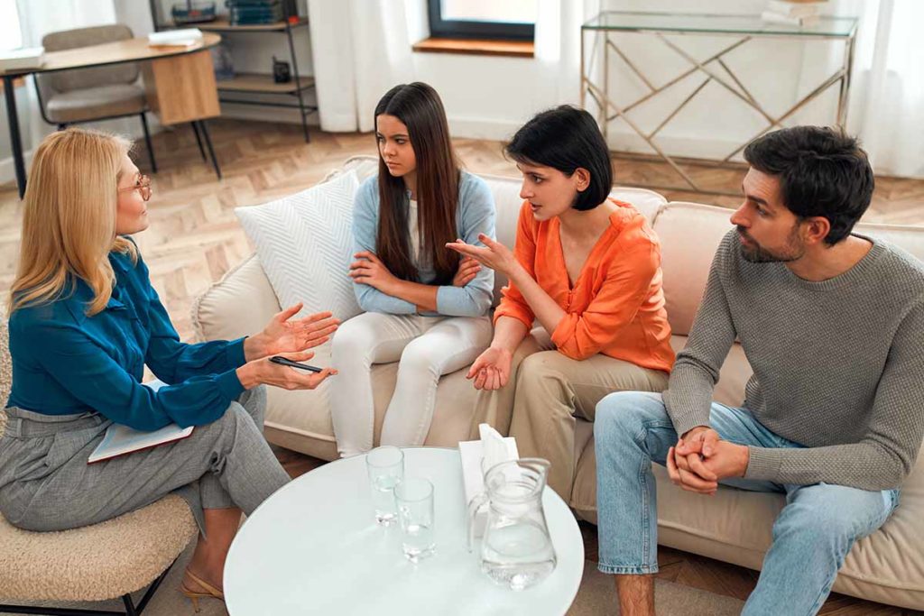 People in a family counseling session